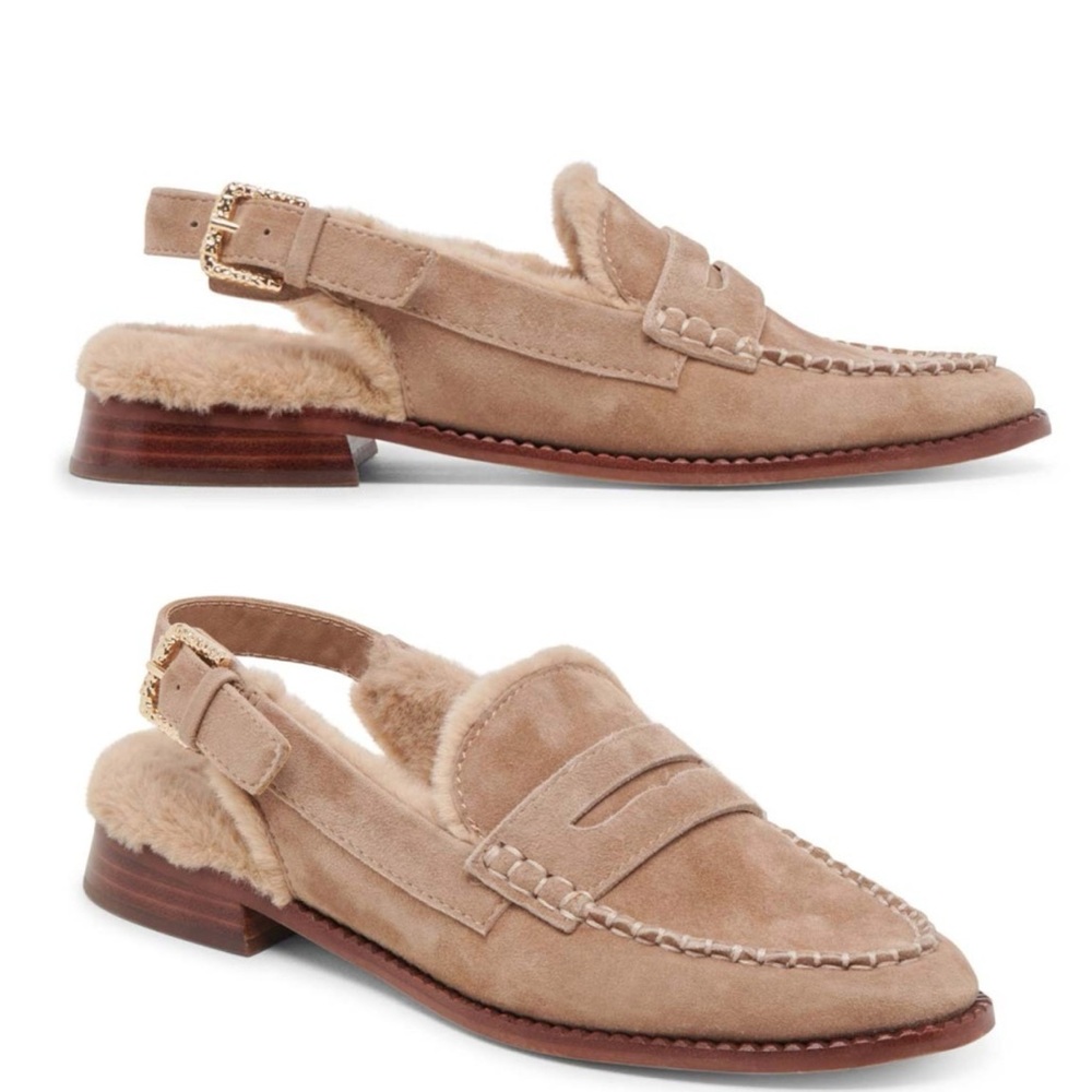 Dolce Vita Hardi Plush Loafers Mushroom Slip-On Cushioned Size 7